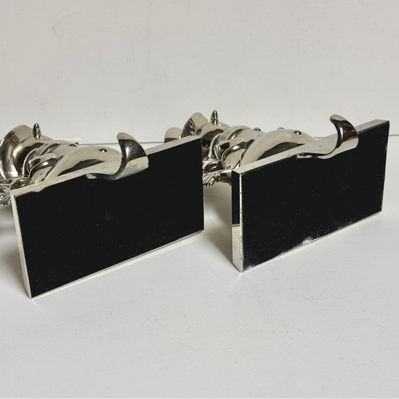 PAIR OF SNOWMAN 3D HEAVY Silver Chrome Finish Mantel Stocking Holder Hanger Hook - Picture 3 of 5